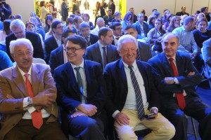 Los presidentes de las Cámaras de Huesca, Pau y Tarbes, en la inauguración del Salón