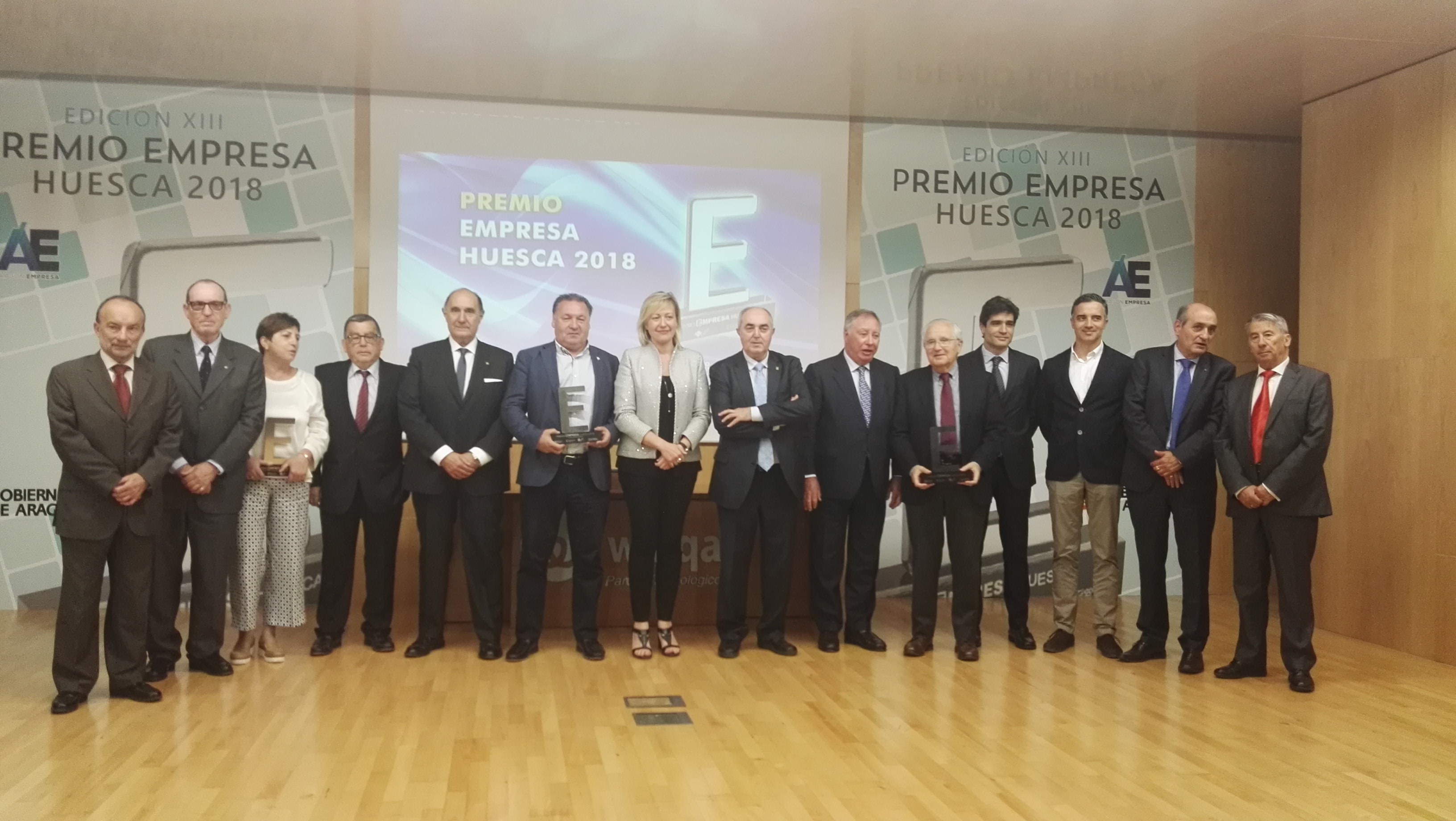 Foto de familia del Premio Empresa Huesca 2018