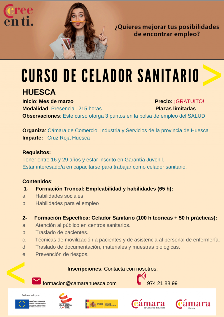 Nuevos cursos para jóvenes: Celador Sanitario – Monitor de tiempo libre