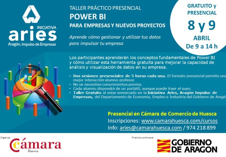 Últimas plazas para el curso presencial gratuito sobre PowerBI para pymes