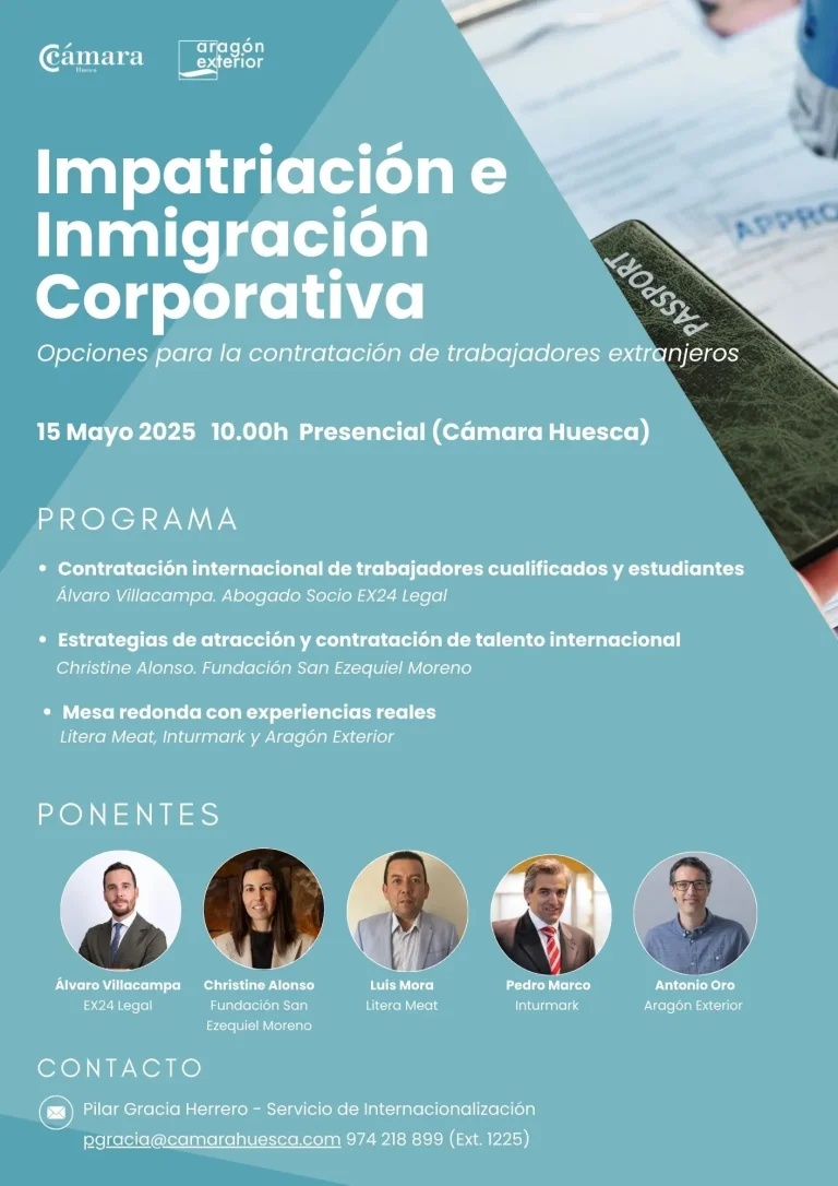 La Cámara de Huesca y Arex explican a las empresas cómo pueden afrontar con garantías la contratación de trabajadores extranjeros